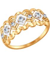 Золотое кольцо SOKOLOV 017420_s с фианитами