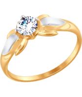 Золотое кольцо SOKOLOV 017438_s с фианитом