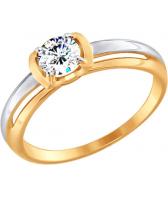 Золотое помолвочное кольцо SOKOLOV 017447_s с фианитом