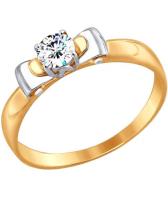Золотое кольцо SOKOLOV 017454_s с фианитом