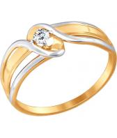 Золотое кольцо SOKOLOV 017457_s с фианитом