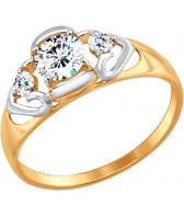 Золотое кольцо SOKOLOV 017481_s с фианитами