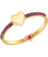 Золотое кольцо SOKOLOV 017519_s с фианитами