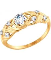 Золотое кольцо SOKOLOV 017528_s с фианитами