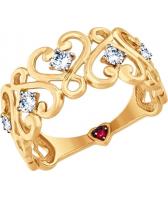 Золотое кольцо SOKOLOV 017534_s с фианитами