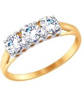 Золотое кольцо SOKOLOV 017558_s с фианитами