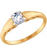 Золотое кольцо SOKOLOV 017559_s c фианитом