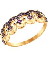 Золотое кольцо SOKOLOV 017566_s с фианитами