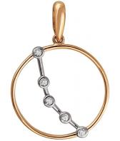 Золотой кулон Эстет 01D119705 c фианитом