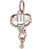 Золотой кулон подвеска Эстет 01D119811 c фианитом