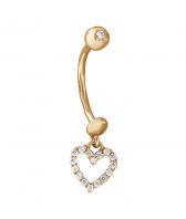 Золотая серьга для пирсинга Эстет 01I110070 с фианитами