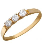 Золотое наборное кольцо Эстет 01K110490 с фианитами