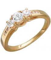 Золотое кольцо Эстет 01K115925 с фианитами