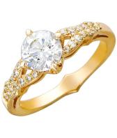 Золотое кольцо Эстет 01K116256 с фианитами