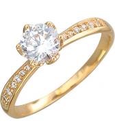 Золотое помолвочное кольцо Эстет 01K116921 с фианитами