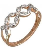 Золотое кольцо Эстет 01K118905 с фианитами