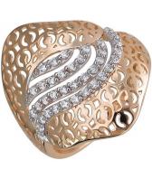 Золотое кольцо Эстет 01K118952 с фианитами