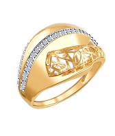 Золотой перстень Эстет 01K119743 с фианитом