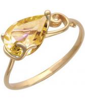 Золотое кольцо Эстет 01K314800 с цитрином
