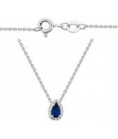 Серебряное колье Эстет 01L250988-2 c фианитом, cо шпинелью