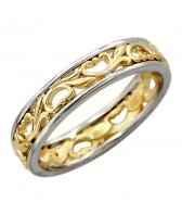 Ювелирное золотое обручальное парное кольцо Эстет 01O060240ZH