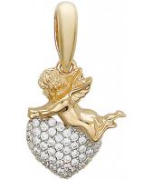 Золотой кулон Эстет 01P111401 c фианитом