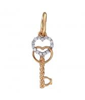 Золотой кулон Эстет 01P111833 c фианитом