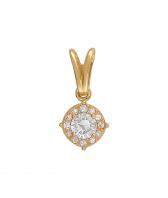 Золотой кулон Эстет 01P139309 c фианитом, cо Swarovski