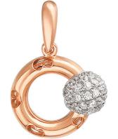 Золотой кулон Эстет 01P1610585 c фианитом