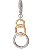 Золотой кулон Эстет 01P167432 c фианитом