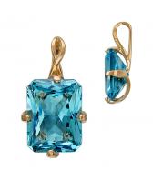 Золотой кулон Эстет 01P218165 c аквамарином