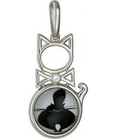 Серебряный кулон Эстет 01P252700-1 c фианитом, ювелирным стеклом