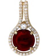 Золотой кулон Эстет 01P336205 c гранатом, фианитом