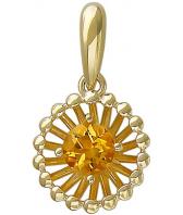 Золотой кулон Эстет 01P337999 c цитрином
