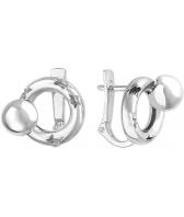 Серьги круглые из белого золота Эстет 01S0210584
