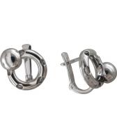 Серьги круглые из белого золота Эстет 01S0210588