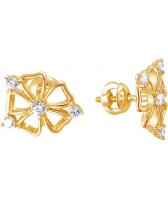 Золотые серьги-пусеты (гвоздики) Эстет 01S1110454 с фианитами