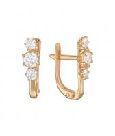 Золотые серьги Эстет 01S1110615 c фианитом