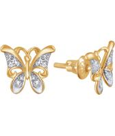 Золотые серьги-пусеты (гвоздики) Эстет 01S1111558R с фианитами