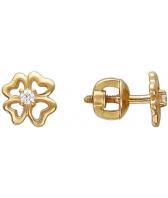 Золотые серьги-пусеты (гвоздики) Эстет 01S116084 с фианитами