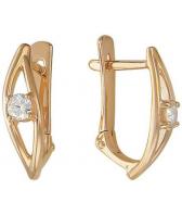 Золотые серьги Эстет 01S116726 с фианитами