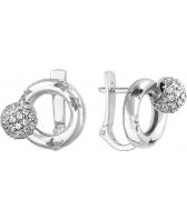 Серьги круглые из белого золота Эстет 01S1210583 с фианитами