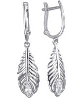 Серьги из белого золота Эстет 01S1210630 с фианитами