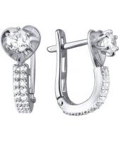 Серьги из белого золота Эстет 01S1210977 с фианитами