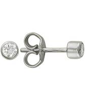 Серьги-пусеты (гвоздики) из белого золота Эстет 01S122289 с фианитами