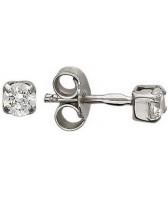 Серьги-пусеты (гвоздики) из белого золота Эстет 01S124715 с фианитами