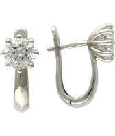 Серьги из белого золота Эстет 01S124861 с фианитами