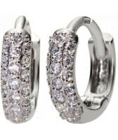 Серьги кольца конго из белого золота Эстет 01S124927 с фианитами