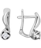 Серьги из белого золота Эстет 01S125762 с фианитами