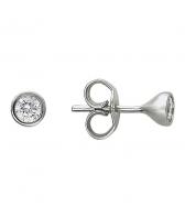 Серьги-пусеты (гвоздики) из белого золота Эстет 01S126328 с фианитами